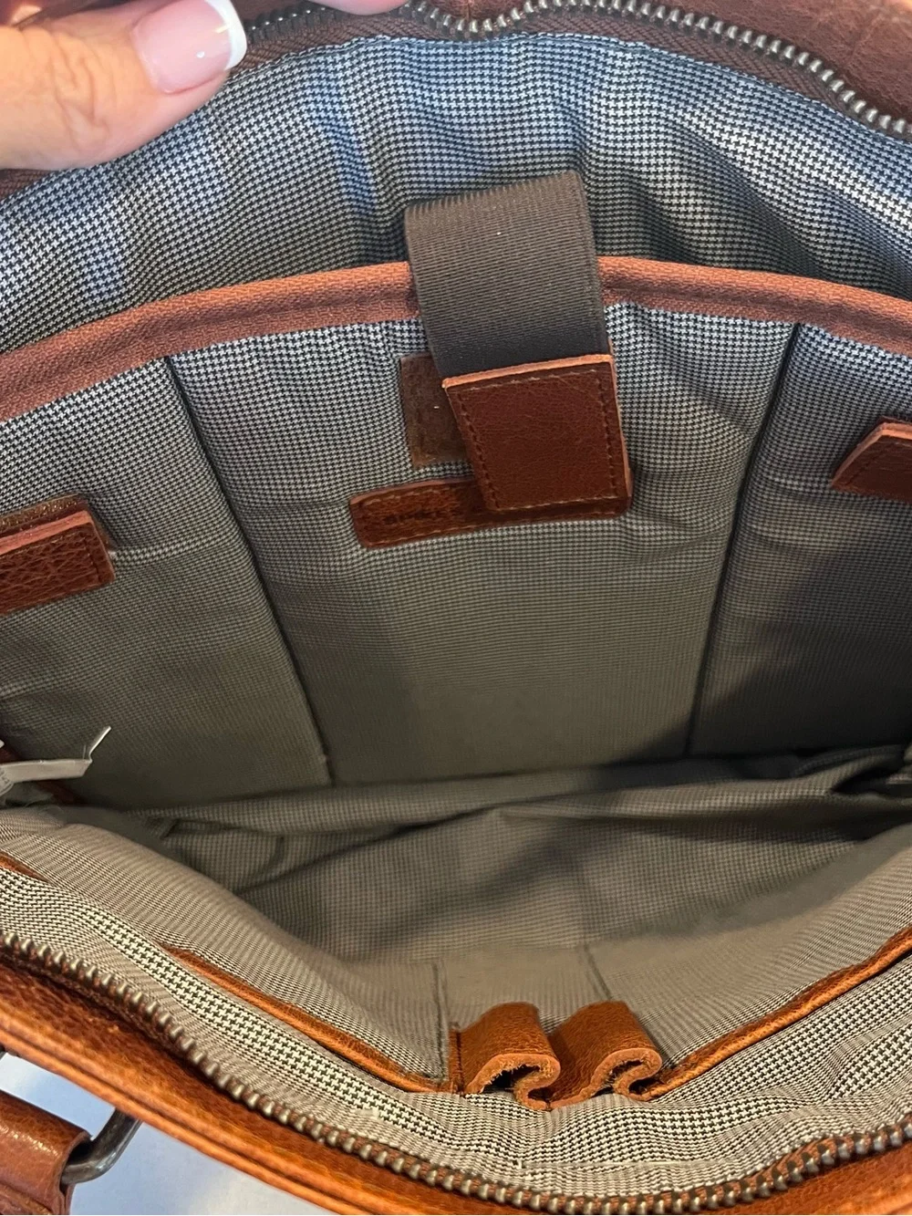 Spikes & Sparrow Brown Leather Laptop Shoulder Tote Bag Pockets Unisex